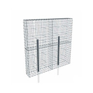Kit gabion 2m de longueur,  200cm (H) x 30cm (L), pour clôture, assemblage agrafes, mailles 5 x 10 cm, grilles non visibles mailles 10 x 10 cm