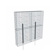 Kit gabion 2m de longueur, 200cm (H) x 30cm (L), pour clôture, assemblage agrafes, mailles 5 x 10 cm, grilles non visibles mailles 10 x 10 cm