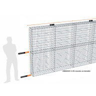 Kit gabion 20 m de longueur,  200cm (H) x 30cm (L), pour clôture, assemblage agrafes, mailles 5 x 10 cm, grilles non visibles mailles 10 x 10 cm