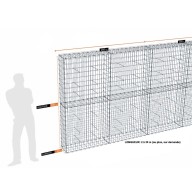 Kit gabion 30 m de longueur, 200cm (H) x 30cm (L), pour clôture, assemblage agrafes, mailles 5 x 10 cm, grilles non visibles mailles 10 x 10 cm
