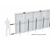 Kit gabion 8 m de longueur, 200cm (H) x 30cm (L), pour clôture, assemblage agrafes, mailles 5 x 10 cm, avec poteaux raidisseurs à sceller