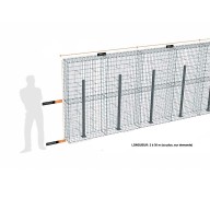 Kit gabion 4 m de longueur, 200cm (H) x 30cm (L), pour clôture, assemblage agrafes, mailles 5 x 10 cm, avec poteaux raidisseurs à visser