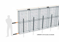 Kit gabion 30 m de longueur,  200cm (H) x 30cm (L), pour clôture, assemblage spirales, mailles 5 x 10 cm, avec poteaux raidisseurs à sceller