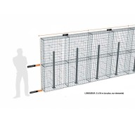 Kit gabion 14 m de longueur, 200cm (H) x 30cm (L), pour clôture, assemblage spirales, mailles 5 x 10 cm, avec poteaux raidisseurs à visser