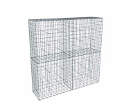 Kit gabion 2m de longueur,  200cm (H) x 50cm (L), pour clôture, assemblage agrafes, mailles 5 x 10 cm, grilles non visibles mailles 10 x 10 cm