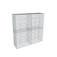 Kit gabion 2m de longueur, 200cm (H) x 50cm (L), pour clôture, assemblage agrafes, mailles 5 x 10 cm, grilles non visibles mailles 10 x 10 cm