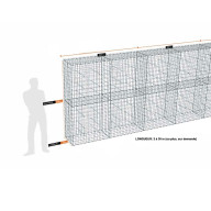 Kit gabion 22 m de longueur,  200cm (H) x 50cm (L), pour clôture, assemblage agrafes, mailles 5 x 10 cm, grilles non visibles mailles 10 x 10 cm