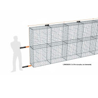 Kit gabion 20 m de longueur,  200cm (H) x 50cm (L), pour clôture, assemblage spirales, mailles 5 x 10 cm, grilles non visibles mailles 10 x 10 cm