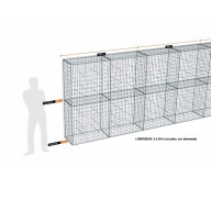 Kit gabion 8 m de longueur, 200cm (H) x 50cm (L), pour clôture, assemblage spirales, mailles 5 x 10 cm, grilles non visibles mailles 10 x 10 cm