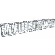 Kit gabion 2m de longueur,  30cm (H) x 20cm (L), pour clôture, assemblage agrafes, mailles 5 x 10 cm, grilles non visibles mailles 10 x 10 cm