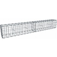 Kit gabion 2m de longueur, 30cm (H) x 20cm (L), pour clôture, assemblage agrafes, mailles 5 x 10 cm, grilles non visibles mailles 10 x 10 cm