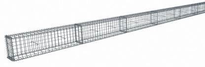Vignette Kit gabion 6 m de longueur, 30cm (H) x 20cm (L), pour clôture, assemblage spirales, mailles 5 x 10 cm, grilles non visibles mailles 10 x 10 cm