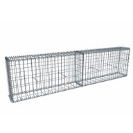 Kit gabion 2m de longueur, 50cm (H) x 20cm (L), pour clôture, assemblage spirales, mailles 5 x 10 cm, grilles non visibles mailles 10 x 10 cm