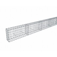 Kit gabion 30 m de longueur, 50cm (H) x 20cm (L), pour clôture, assemblage agrafes, mailles 5 x 10 cm, grilles non visibles mailles 10 x 10 cm