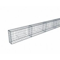 Kit gabion 12 m de longueur, 50cm (H) x 20cm (L), pour clôture, assemblage spirales, mailles 5 x 10 cm, grilles non visibles mailles 10 x 10 cm