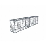 Kit gabion 2m de longueur, 50cm (H) x 30cm (L), pour clôture, assemblage spirales, mailles 5 x 10 cm, grilles non visibles mailles 10 x 10 cm