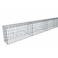 Kit gabion 22 m de longueur,  50cm (H) x 30cm (L), pour clôture, assemblage agrafes, mailles 5 x 10 cm, grilles non visibles mailles 10 x 10 cm