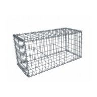 Gabion, longueur 100cm x 50cm(H) x 50(L), assemblage spirales, mailles 5 x 10 cm, grilles non visibles mailles 10 x 10 cm Ø4mm