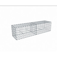 Kit gabion 2m de longueur,  50cm (H) x 50cm (L), pour clôture, assemblage agrafes, mailles 5 x 10 cm, grilles non visibles mailles 10 x 10 cm