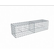 Kit gabion 2m de longueur, 50cm (H) x 50cm (L), pour clôture, assemblage agrafes, mailles 5 x 10 cm, grilles non visibles mailles 10 x 10 cm