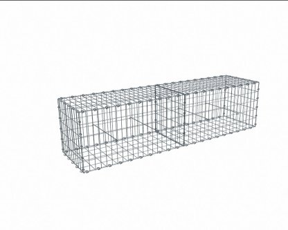 Vignette Kit gabion 2m de longueur, 50cm (H) x 50cm (L), pour clôture, assemblage agrafes, mailles 5 x 10 cm, grilles non visibles mailles 10 x 10 cm
