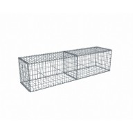 Kit gabion 2m de longueur, 50cm (H) x 50cm (L), pour clôture, assemblage spirales, mailles 5 x 10 cm, grilles non visibles mailles 10 x 10 cm
