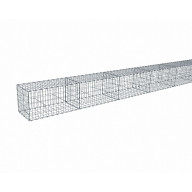 Kit gabion 30 m de longueur,  50cm (H) x 50cm (L), pour clôture, assemblage agrafes, mailles 5 x 10 cm, grilles non visibles mailles 10 x 10 cm