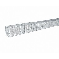 Kit gabion 30 m de longueur, 50cm (H) x 50cm (L), pour clôture, assemblage agrafes, mailles 5 x 10 cm, grilles non visibles mailles 10 x 10 cm