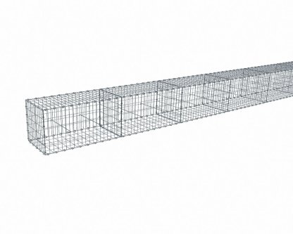 Vignette Kit gabion 4 m de longueur, 50cm (H) x 50cm (L), pour clôture, assemblage agrafes, mailles 5 x 10 cm, grilles non visibles mailles 10 x 10 cm