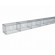 Kit gabion 28 m de longueur, 50cm (H) x 50cm (L), pour clôture, assemblage spirales, mailles 5 x 10 cm, grilles non visibles mailles 10 x 10 cm