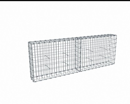 Vignette Kit gabion 2m de longueur, 70cm (H) x 20cm (L), pour clôture, assemblage agrafes, mailles 5 x 10 cm, grilles non visibles mailles 10 x 10 cm