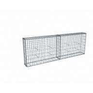 Kit gabion 2m de longueur, 70cm (H) x 20cm (L), pour clôture, assemblage spirales, mailles 5 x 10 cm, grilles non visibles mailles 10 x 10 cm