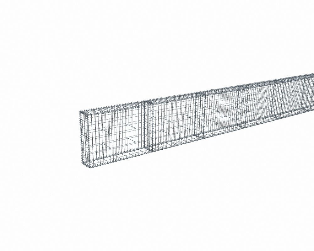 Kit gabion 30 m de longueur, 70cm (H) x 20cm (L), pour clôture, assemblage spirales, mailles 5 x 10 cm, grilles non visibles mailles 10 x 10 cm