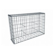 Gabion, longueur 100cm x 70cm(H) x 30(L), assemblage spirales, mailles 5 x 10 cm, grilles non visibles mailles 10 x 10 cm Ø4mm
