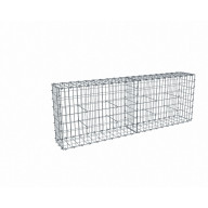 Kit gabion 2m de longueur,  70cm (H) x 30cm (L), pour clôture, assemblage agrafes, mailles 5 x 10 cm, grilles non visibles mailles 10 x 10 cm