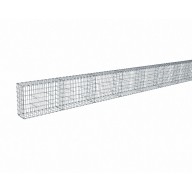 Kit gabion 18 m de longueur, 70cm (H) x 30cm (L), pour clôture, assemblage agrafes, mailles 5 x 10 cm, grilles non visibles mailles 10 x 10 cm