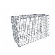 Gabion, longueur 100cm x 70cm(H) x 50(L), assemblage agrafes, mailles 5 x 10 cm, grilles non visibles mailles 10 x 10 cm Ø4mm