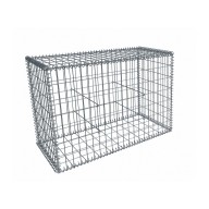 Gabion, longueur 100cm x 70cm(H) x 50(L), assemblage spirales, mailles 5 x 10 cm, grilles non visibles mailles 10 x 10 cm Ø4mm