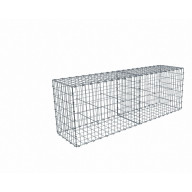 Kit gabion 2m de longueur,  70cm (H) x 50cm (L), pour clôture, assemblage agrafes, mailles 5 x 10 cm, grilles non visibles mailles 10 x 10 cm