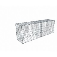 Kit gabion 2m de longueur, 70cm (H) x 50cm (L), pour clôture, assemblage agrafes, mailles 5 x 10 cm, grilles non visibles mailles 10 x 10 cm