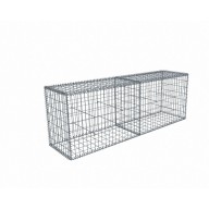 Kit gabion 2m de longueur, 70cm (H) x 50cm (L), pour clôture, assemblage spirales, mailles 5 x 10 cm, grilles non visibles mailles 10 x 10 cm