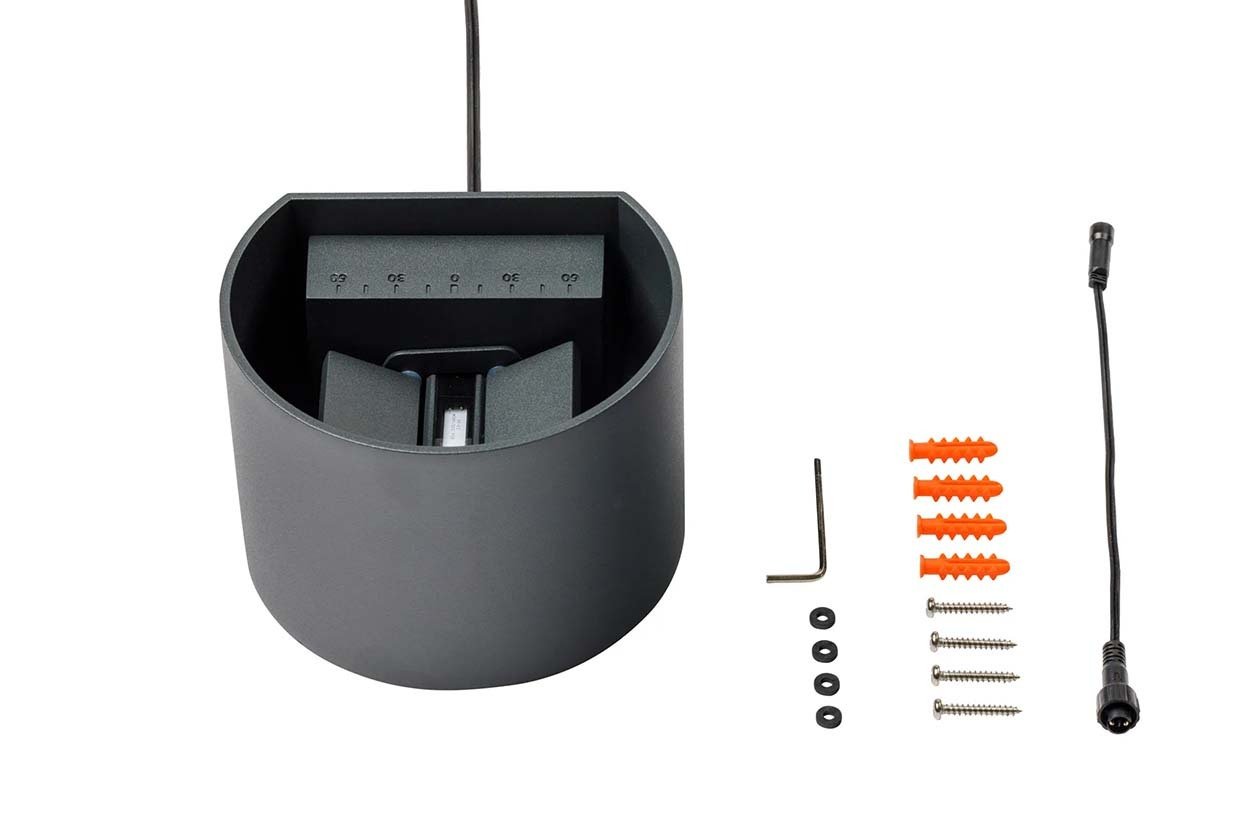 photo des détails d'un luminaire gaour anthracite