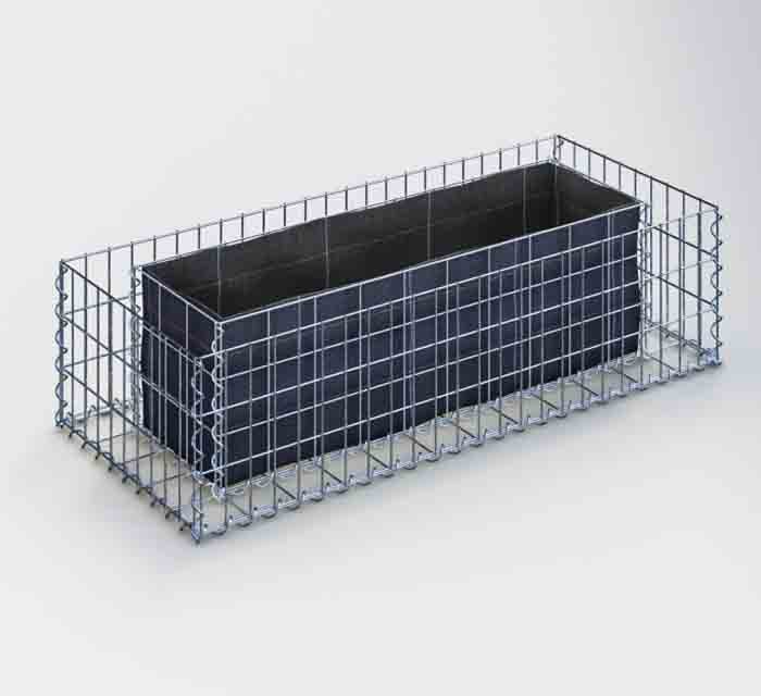 Jardinière Gabion 120 x 30 x 50 cm, maille 5 x 10 cm