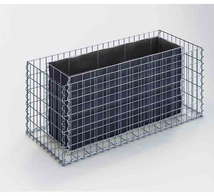 Jardinière Gabion 120 x 50 x 50 cm, maille 5 x 10 cm