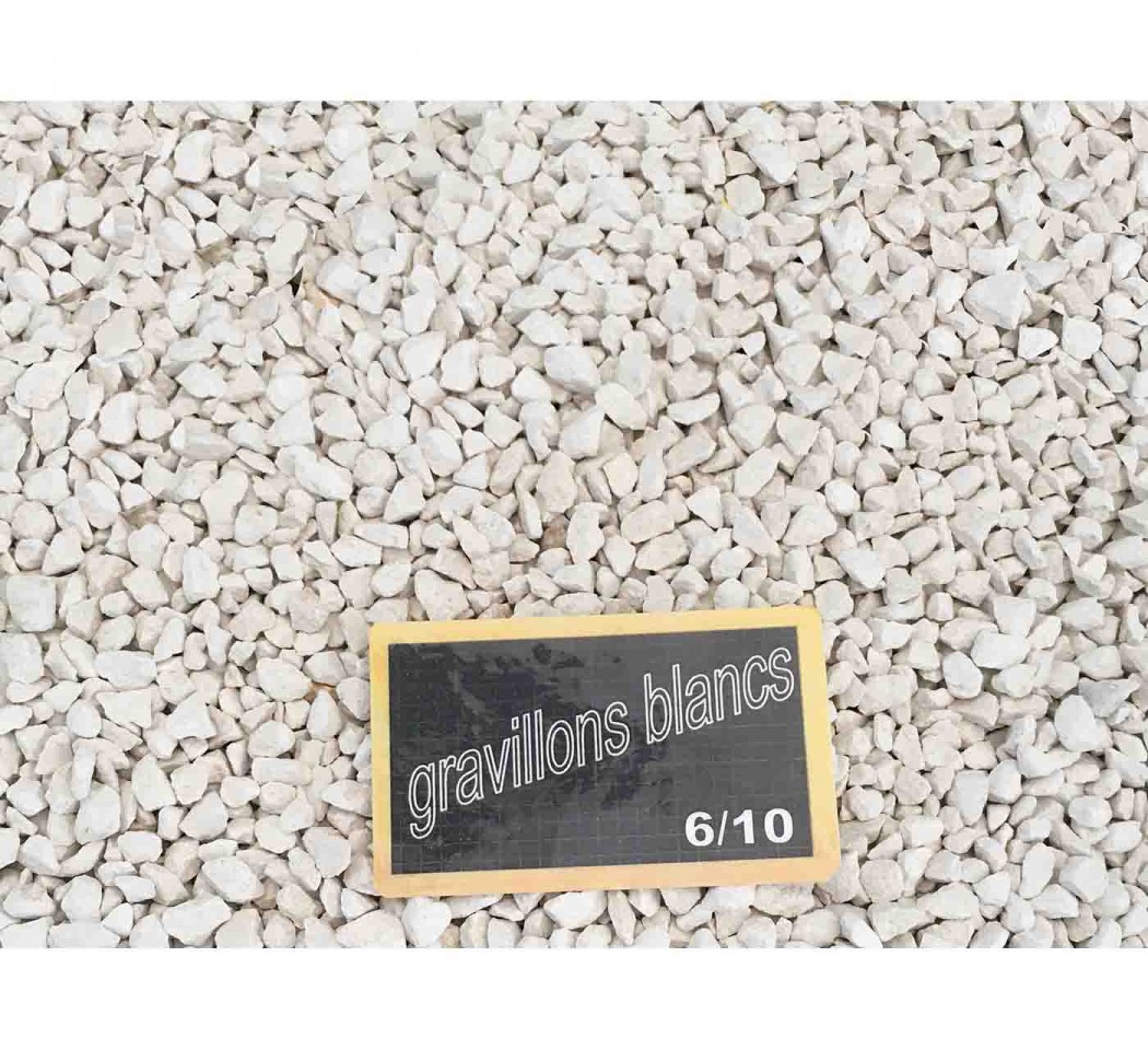 Gravillons blancs en big bag de 1 tonne