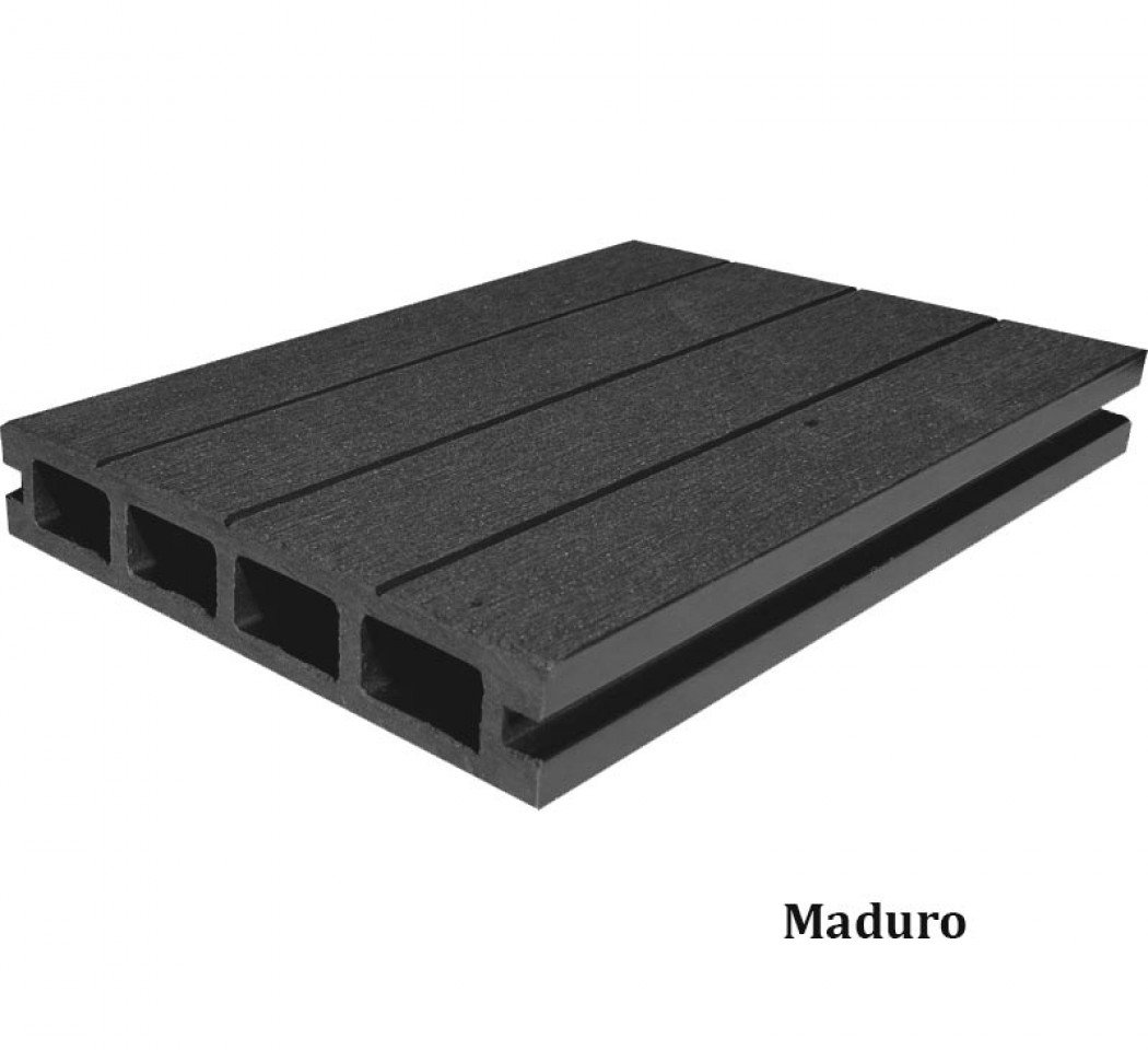 Lame de terrasse Havana 25 mm x 14 cm x 3.6 m, alvéolaire,maduro