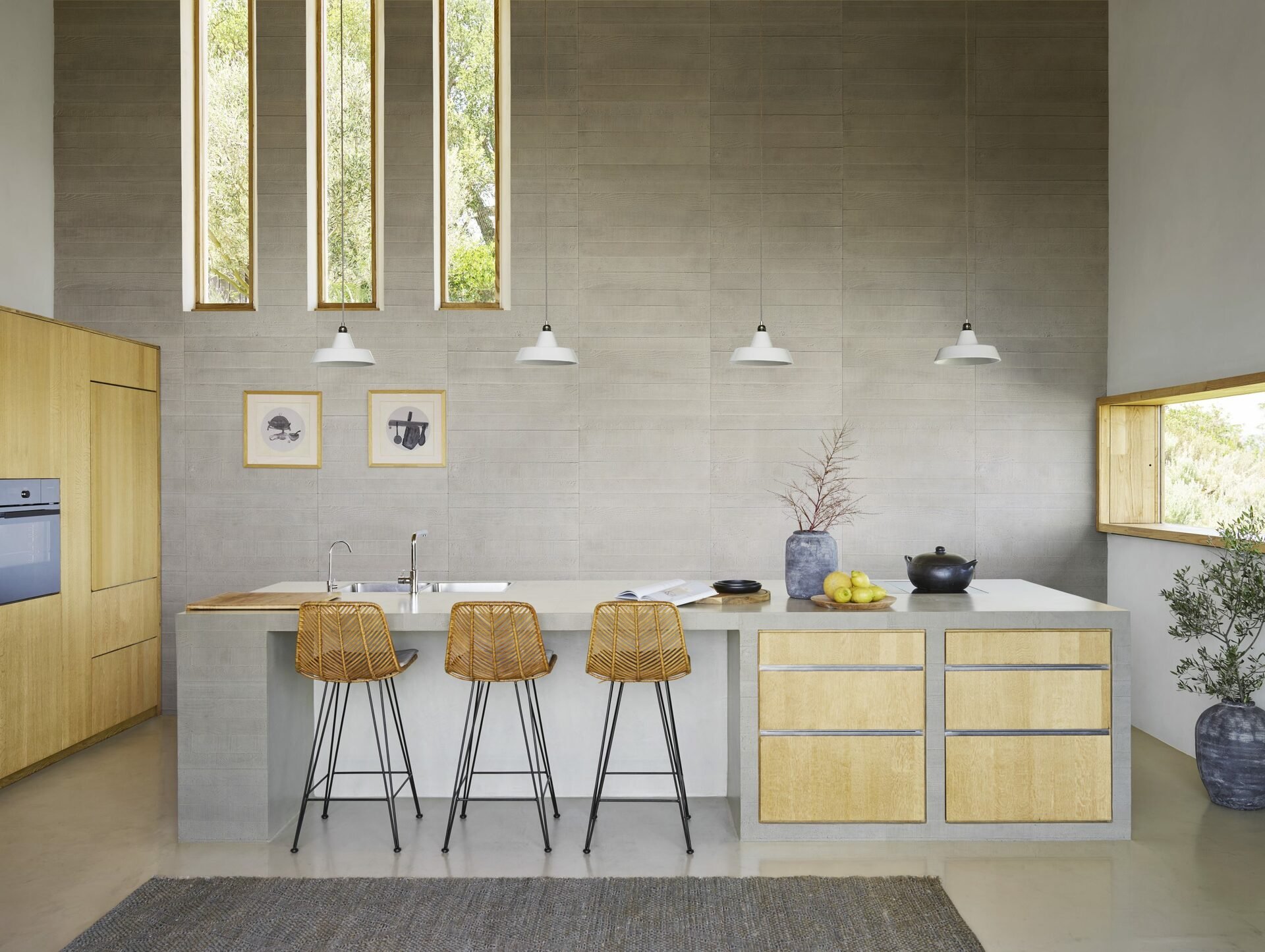 Parement infinity sans joint ton gris béton