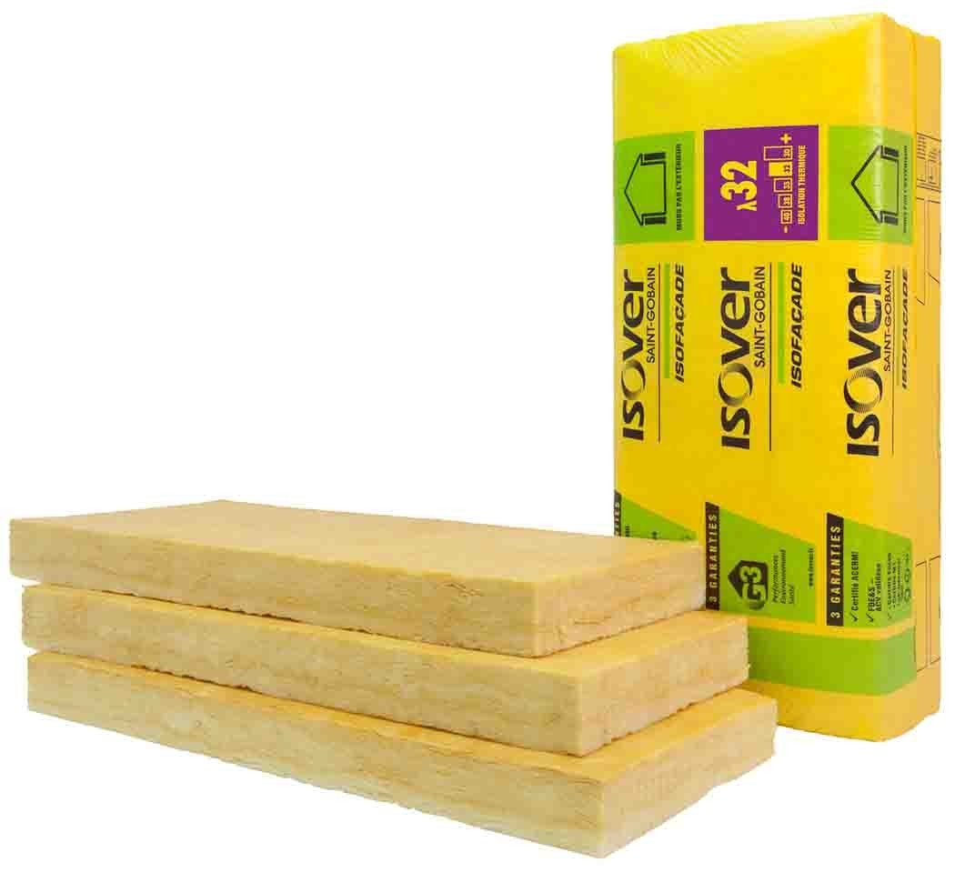 Laine de verre ISOFACADE 32P, panneau pour ITE - 160 mm