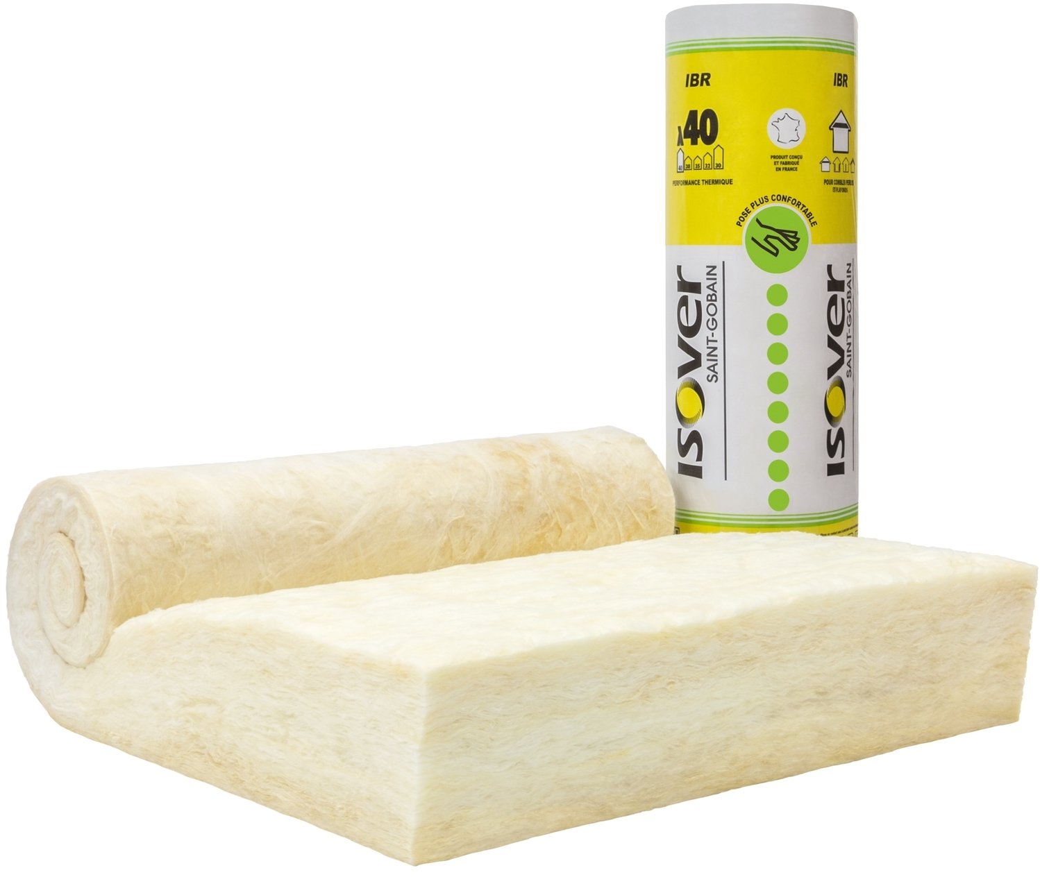 Laine de verre IBR 100 mm x 120 cm x 8 m, nu