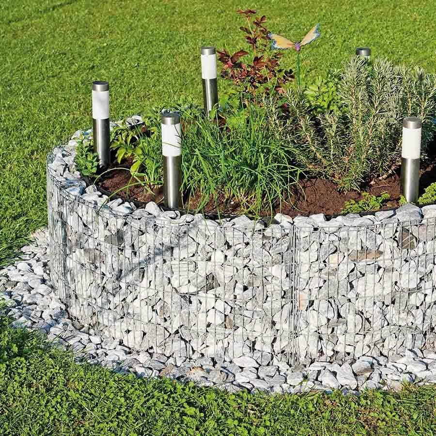 Bac à plante circulaire Ø 146 cm x 40 cm de haut. en gabion, mailles 2,5 x 10 cm